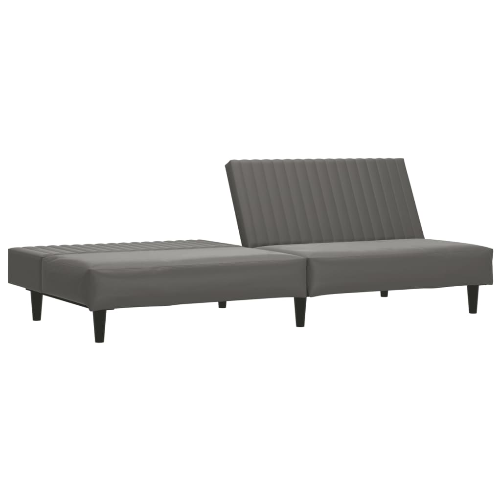 2 -person sofa bed artificial leather - grey, without armrests - number 4.