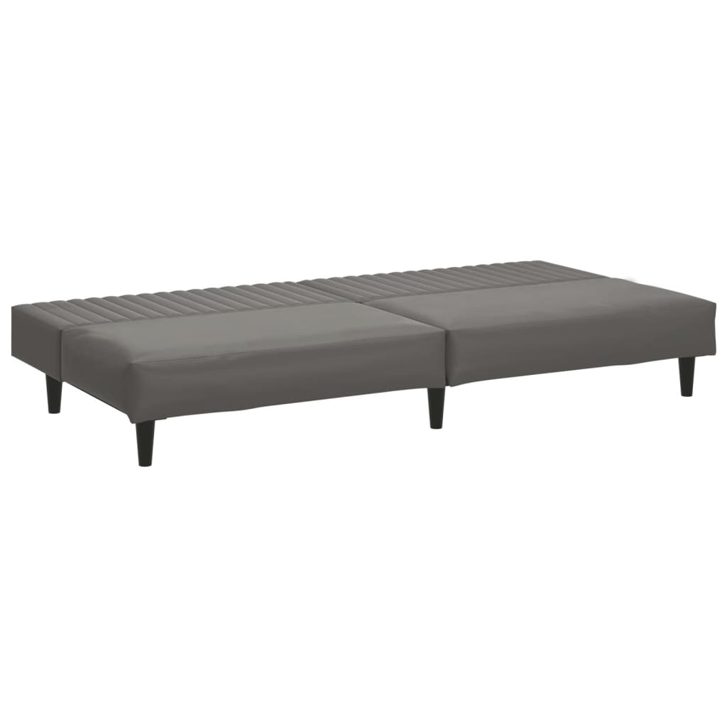 2 -person sofa bed artificial leather - grey, without armrests - number 6.