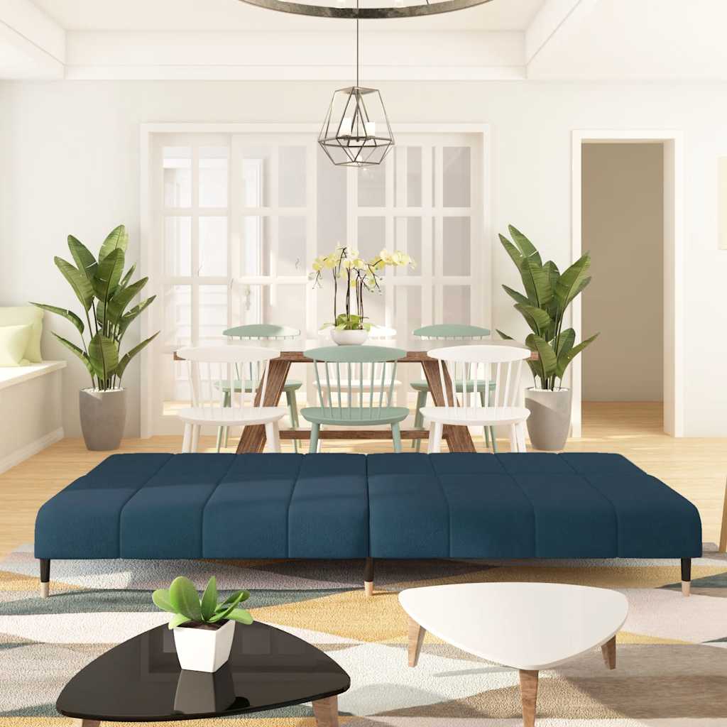 2 -osobowe sofa aksamitna - niebieski, bez podłokówek - number 3.