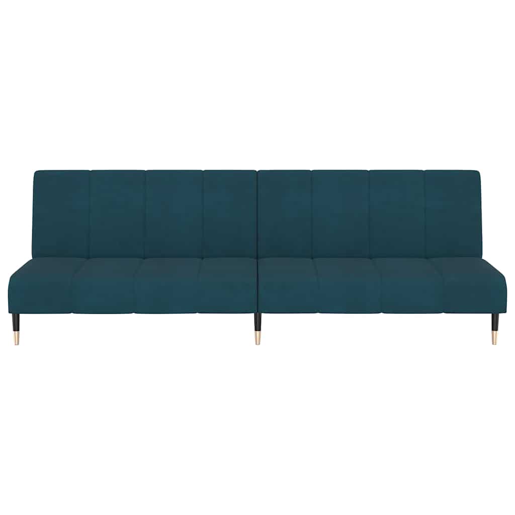2 -osobowe sofa aksamitna - niebieski, bez podłokówek - number 5.