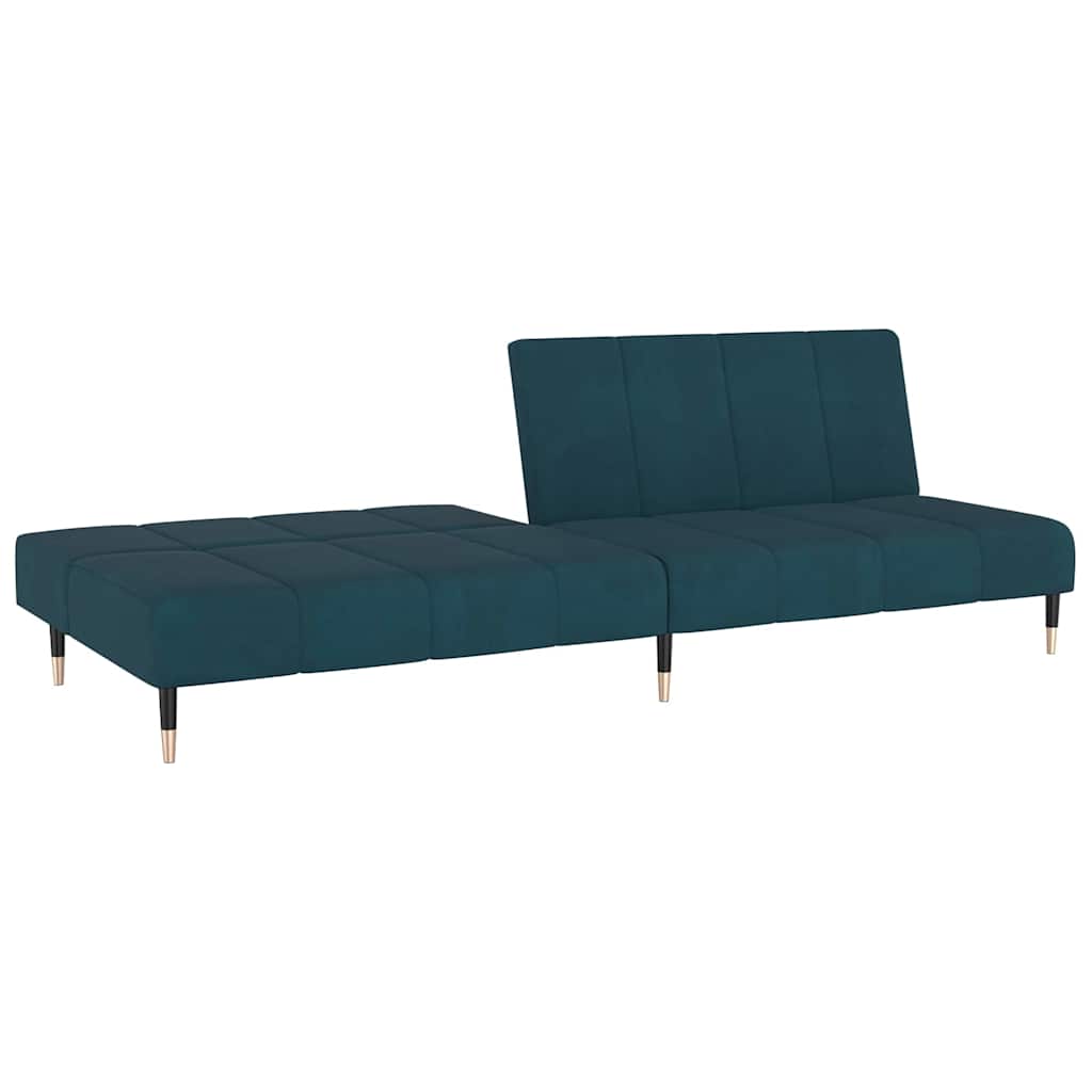 2 -osobowe sofa aksamitna - niebieski, bez podłokówek - number 4.
