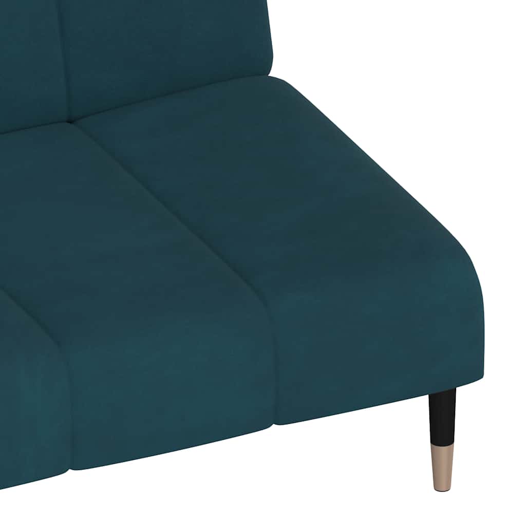 2 -osobowe sofa aksamitna - niebieski, bez podłokówek - number 9.