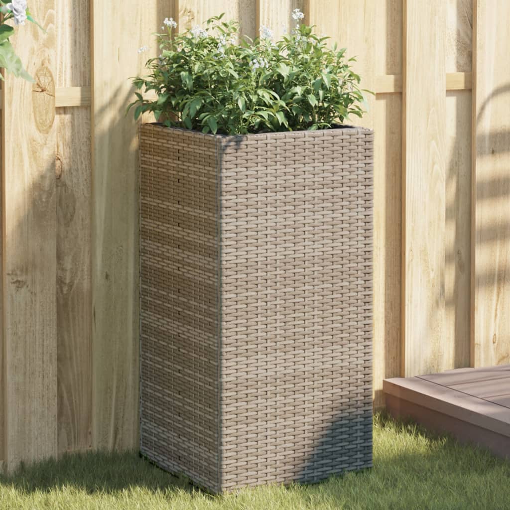 Plantekasse 40x40x80 cm polyrattan grå - number 1.
