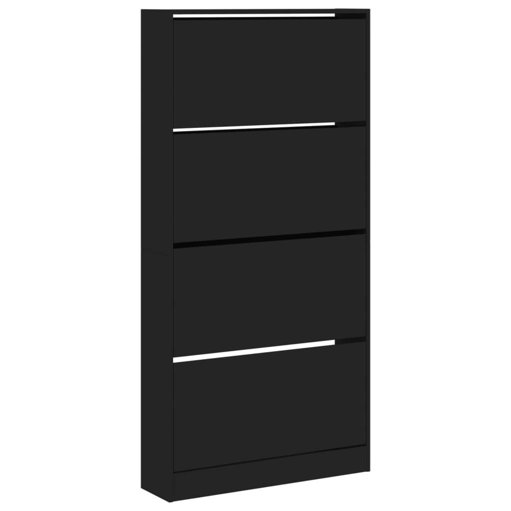 Obinet cipela s 4 ladice nagiba 80x21x163,5 cm - crno, 80 x 21 x 163,5 cm, 1, x - number 2.