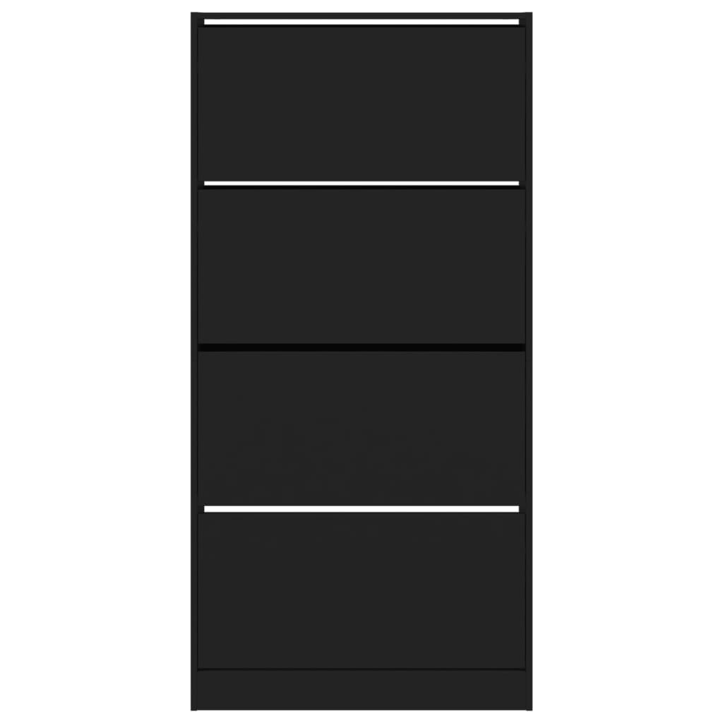 Obinet cipela s 4 ladice nagiba 80x21x163,5 cm - crno, 80 x 21 x 163,5 cm, 1, x - number 6.