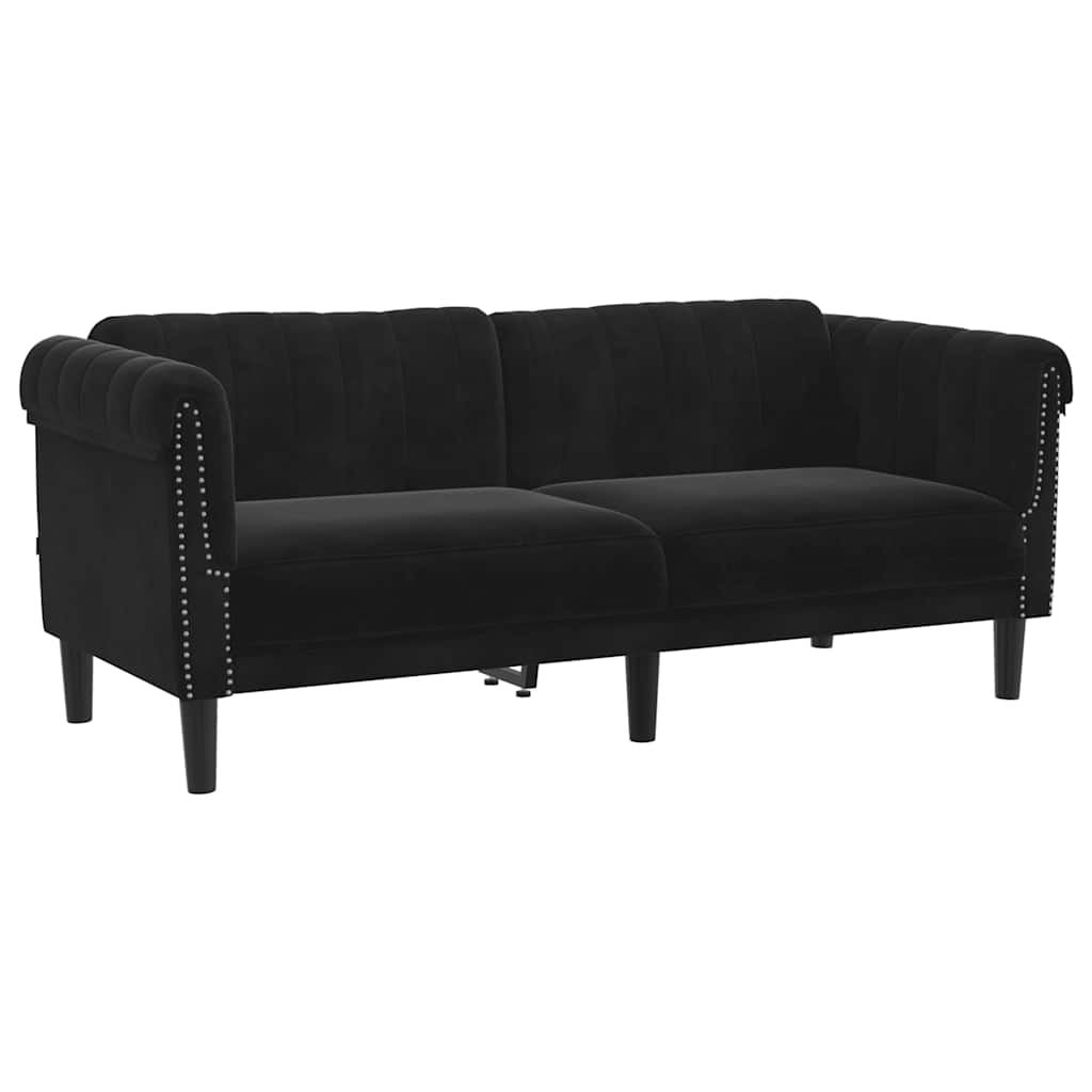 2-manns sofa velour - svart, 2-seter - number 2.