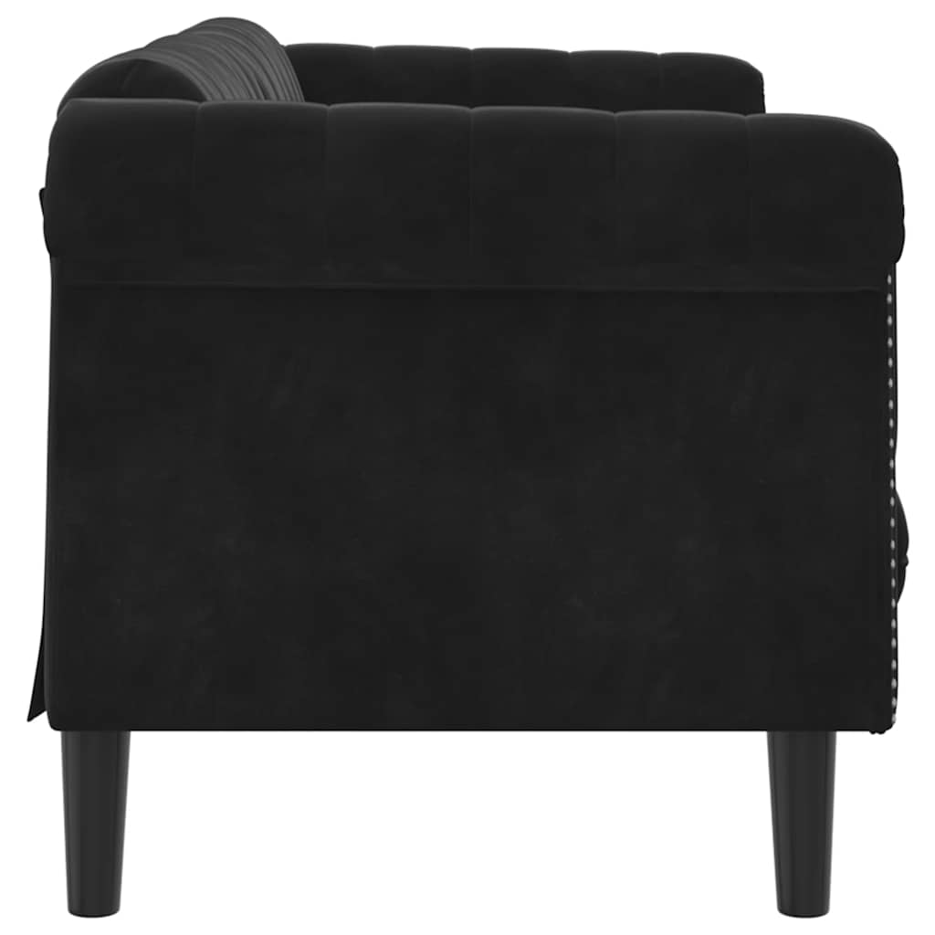 2-manns sofa velour - svart, 2-seter - number 5.