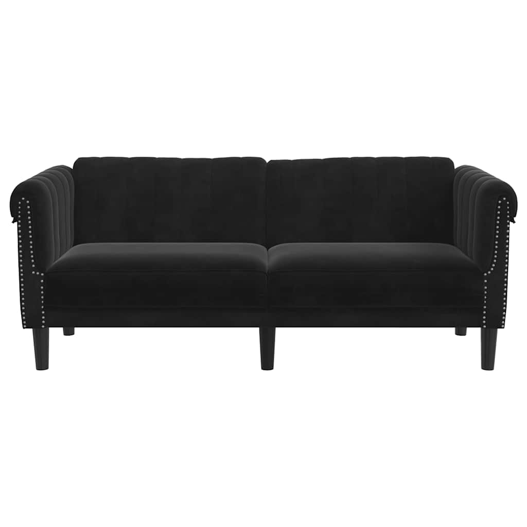 2-manns sofa velour - svart, 2-seter - number 4.