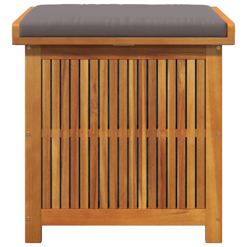 Udendørs hyndeboks massivt akacietræ - mørkegrå, 60 x 50 x 61 cm - number 5.