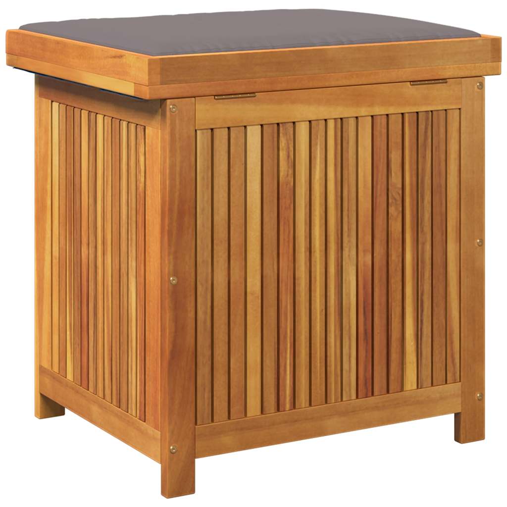 Udendørs hyndeboks massivt akacietræ - mørkegrå, 60 x 50 x 61 cm - number 7.