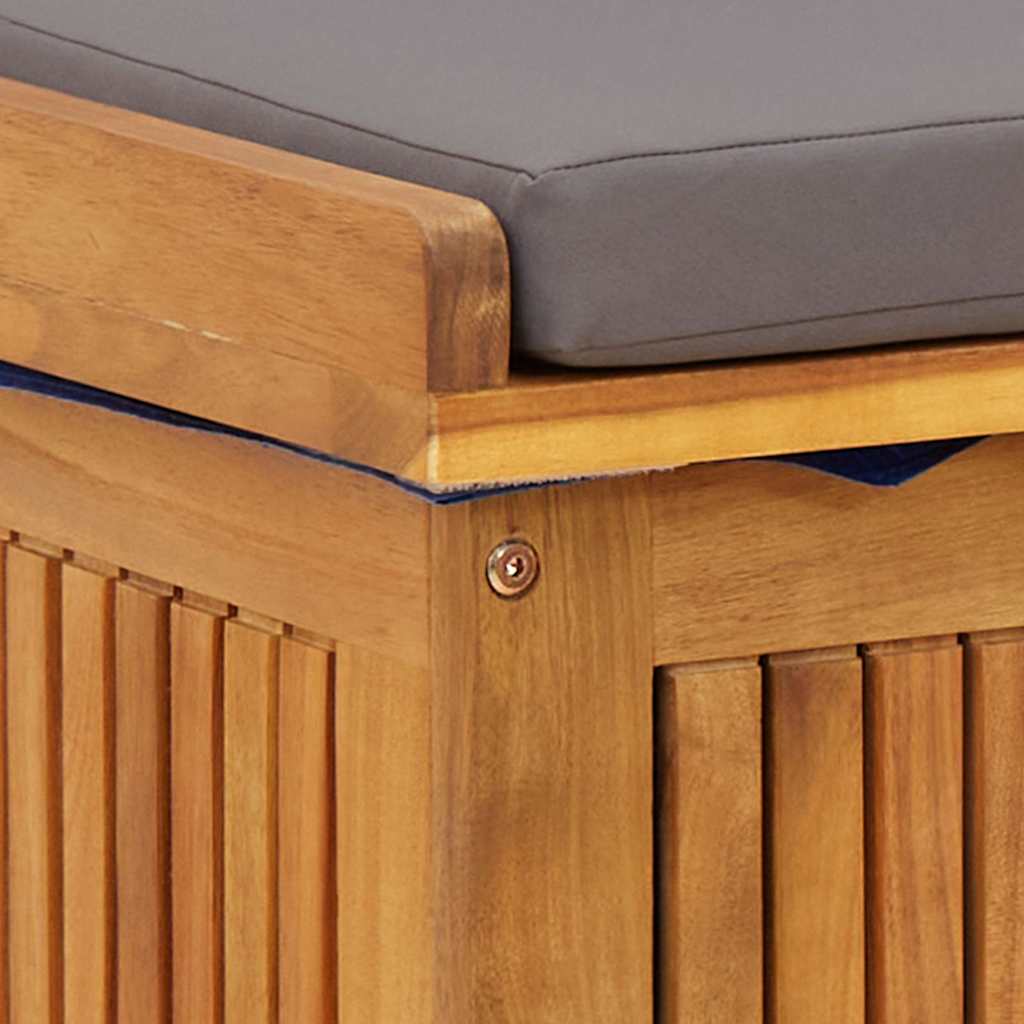 Udendørs hyndeboks massivt akacietræ - mørkegrå, 60 x 50 x 61 cm - number 9.