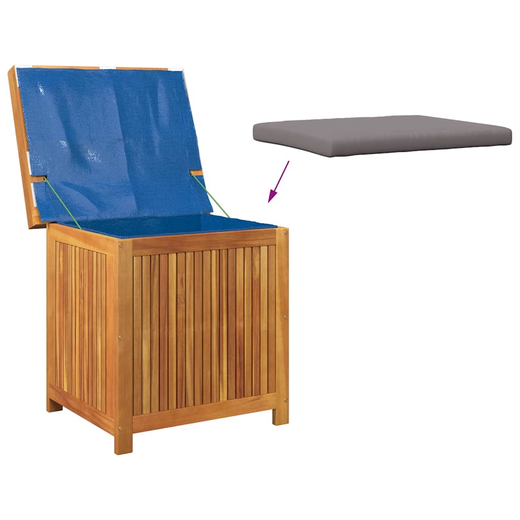 Udendørs hyndeboks massivt akacietræ - mørkegrå, 60 x 50 x 61 cm - number 8.