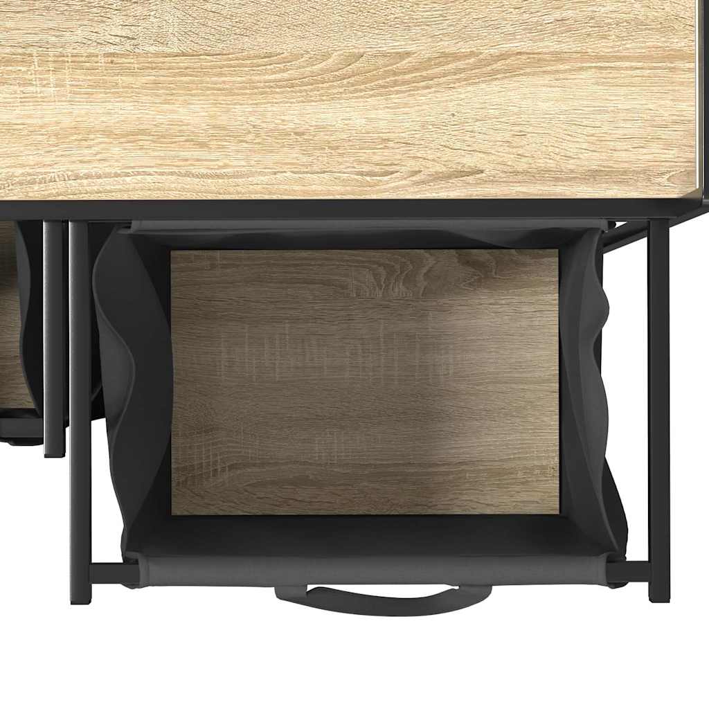 Vasketøjskurv 2 rum med hylde - sonoma-eg, 1, 2 bags - number 12.