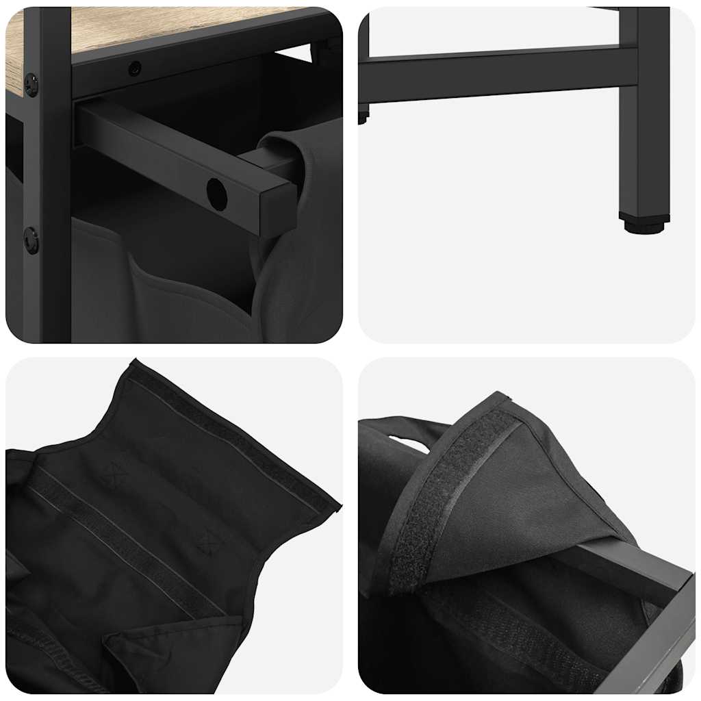 Vasketøjskurv 3 rum med hylder - sonoma-eg, 1, 3 tasker - number 11.