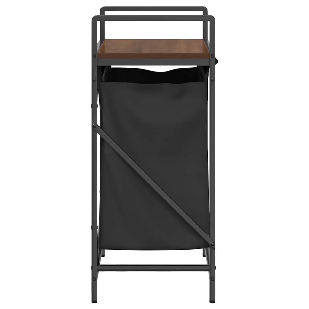 Laundry basket 1 compartment with shelf brown oak color - number 7.