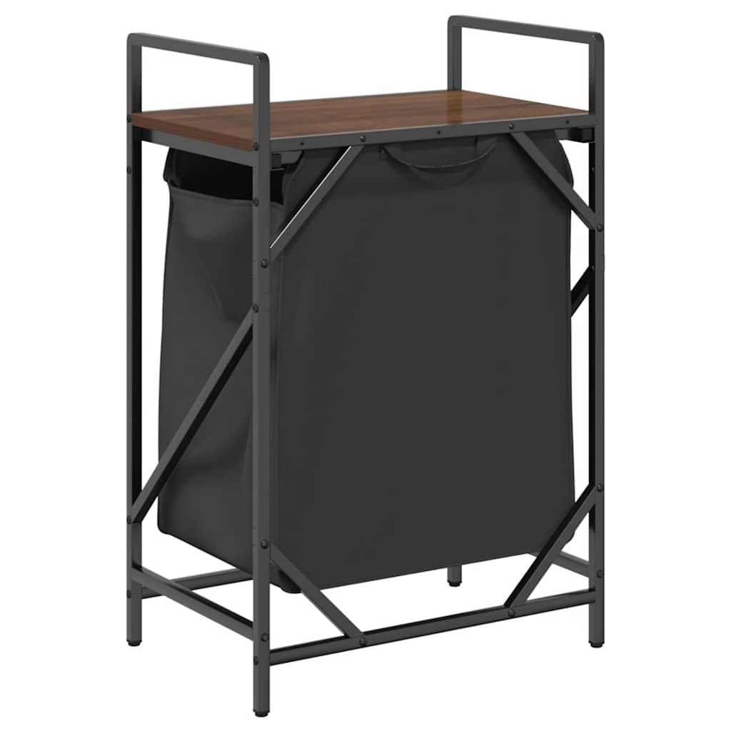 Laundry basket 1 compartment with shelf brown oak color - number 8.