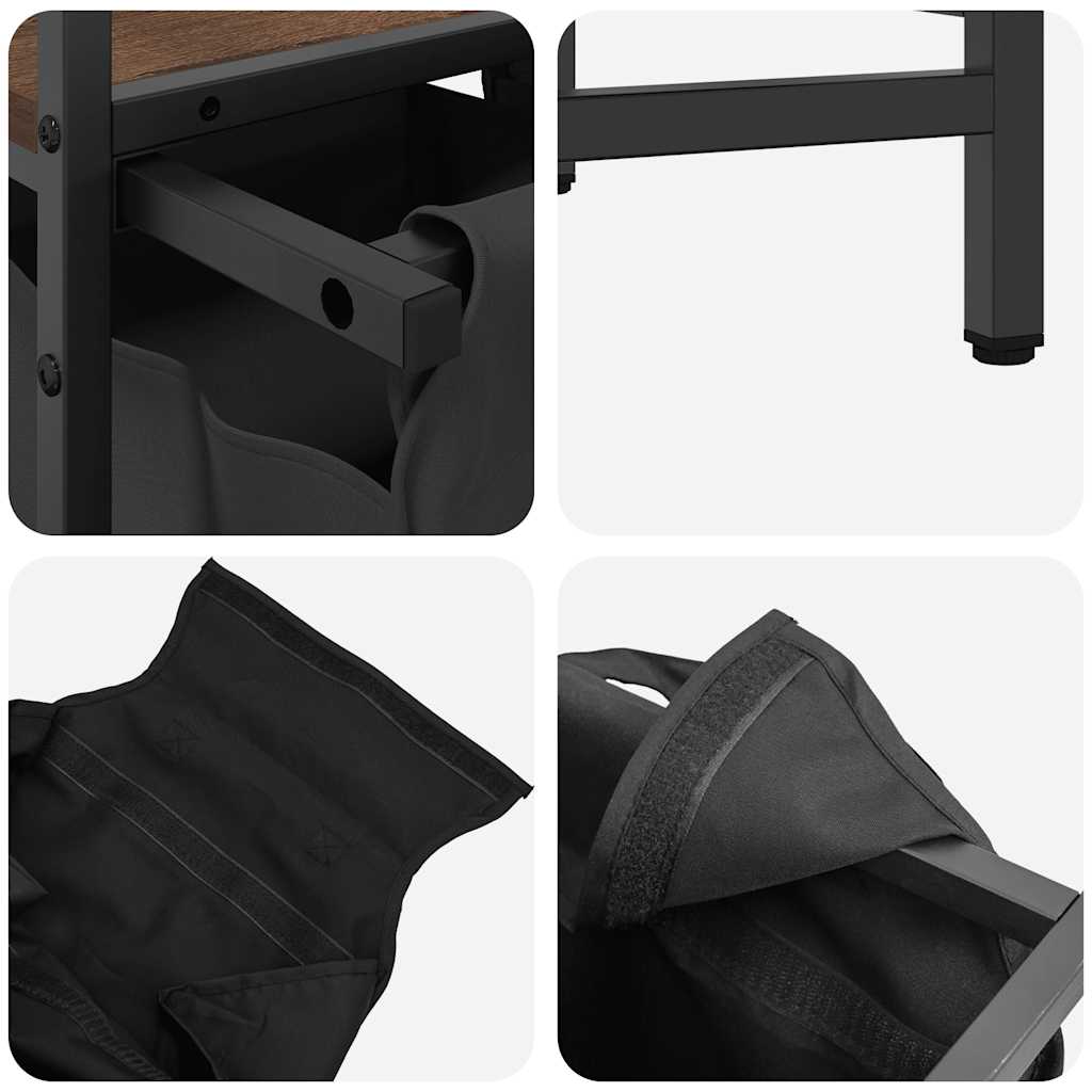 Laundry basket 1 compartment with shelf brown oak color - number 11.