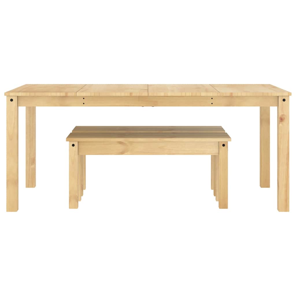 Set za trčanje 3 dijela panama masivni bora - prirodna boja, 180 cm, 2x klupa, 1 - number 7.