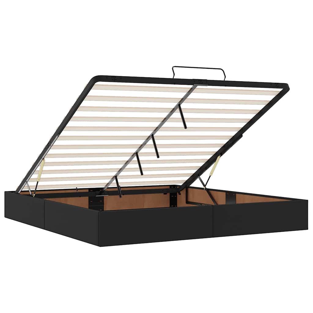 Osmannisk sengeramme med madrasser kunstlæder - sort, 200 x 200 cm - number 12.