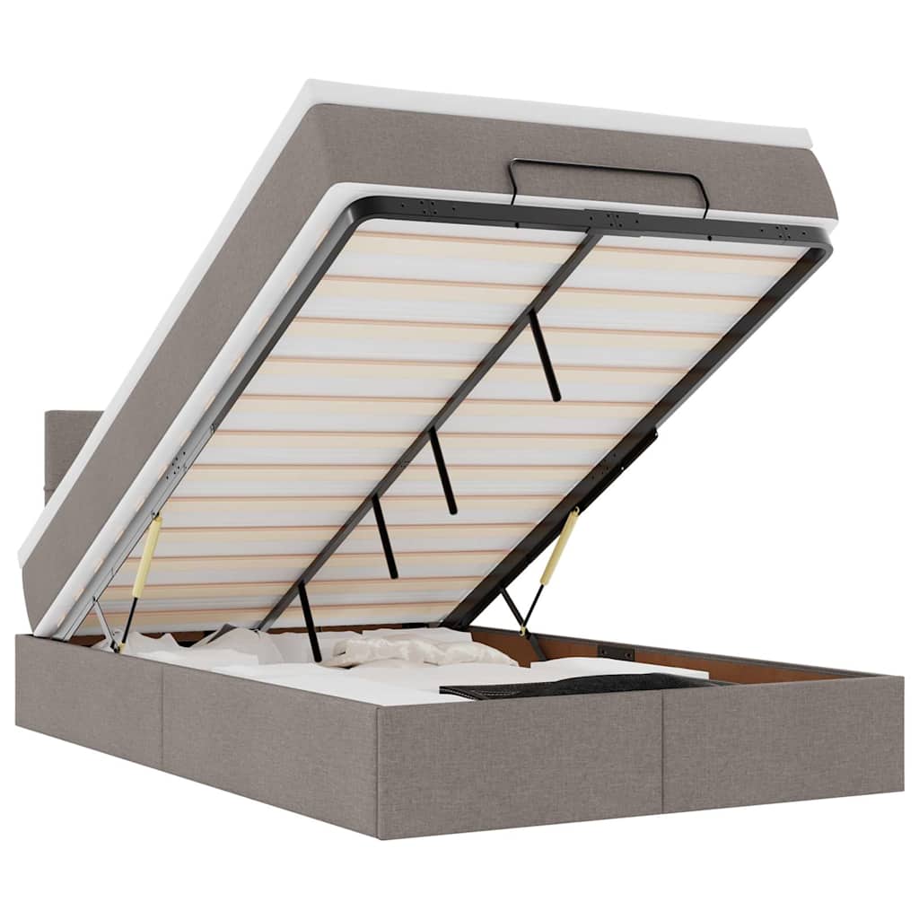 Osmannisk sengeramme med madras stof - gråbrun, 120 x 200 cm, blok med firkanter - number 2.