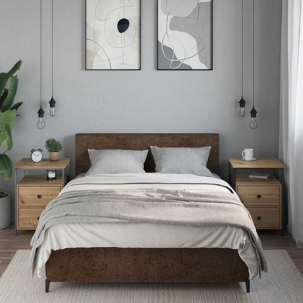 Noćni ormarići kom. 44x45x60 cm izrađeno drvo umjetni hrast - obrtnički hrast, 2 - number 3.