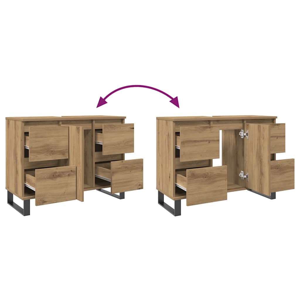 Ormar za kupaonicu 80x33x60 cm izgrađen drveni artikl) artisan oak, 1, x - number 9.