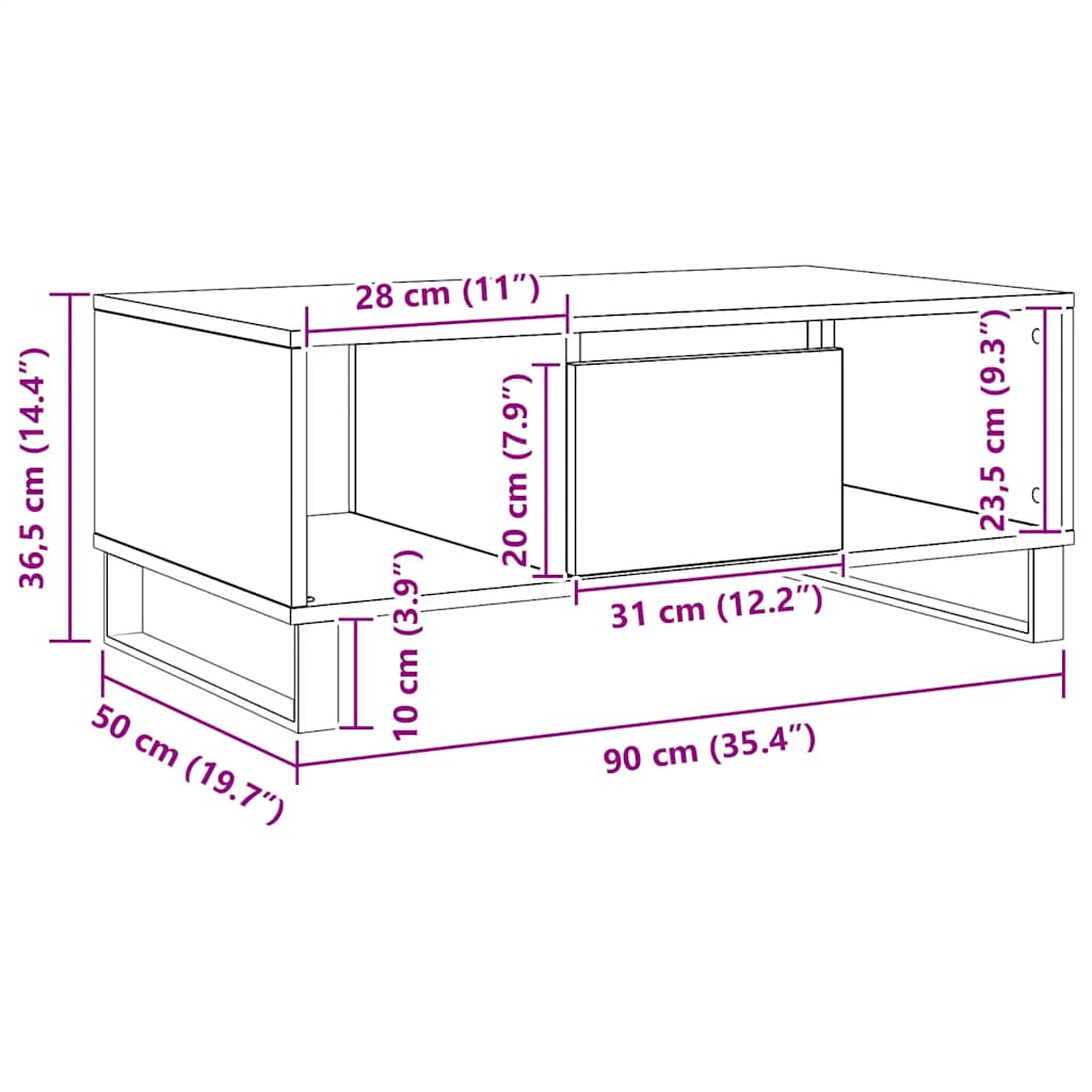 Vinylskab 84,5x38x48 cm konstrueret træ kunsteg - artisan eg, 1 - number 10.