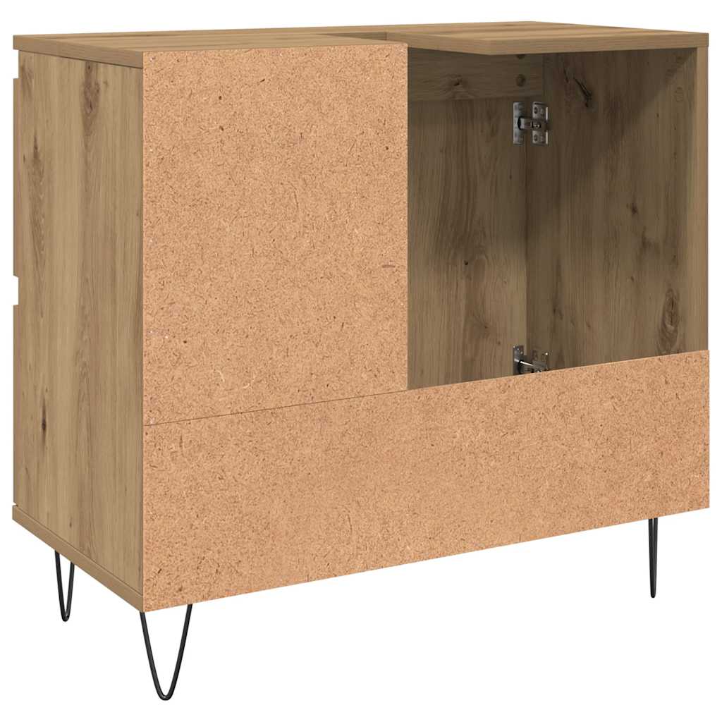 Underskab til badeværelse 65x33x60 cm konstrueret træ kunsteg - artisan eg, 1, x - number 7.