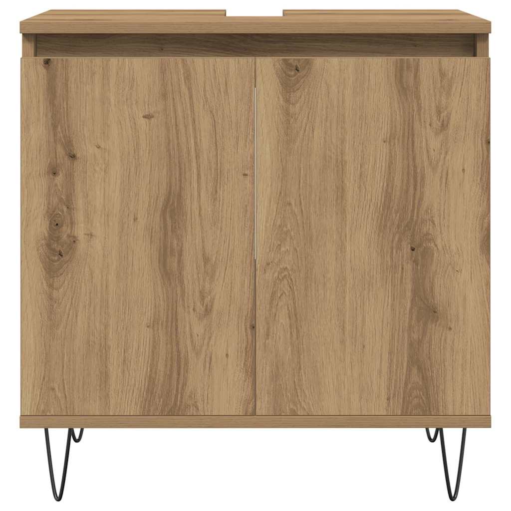 Badeværelsesskab 58x33x60 cm konstrueret træ kunsteg - artisan eg, 1, x - number 4.