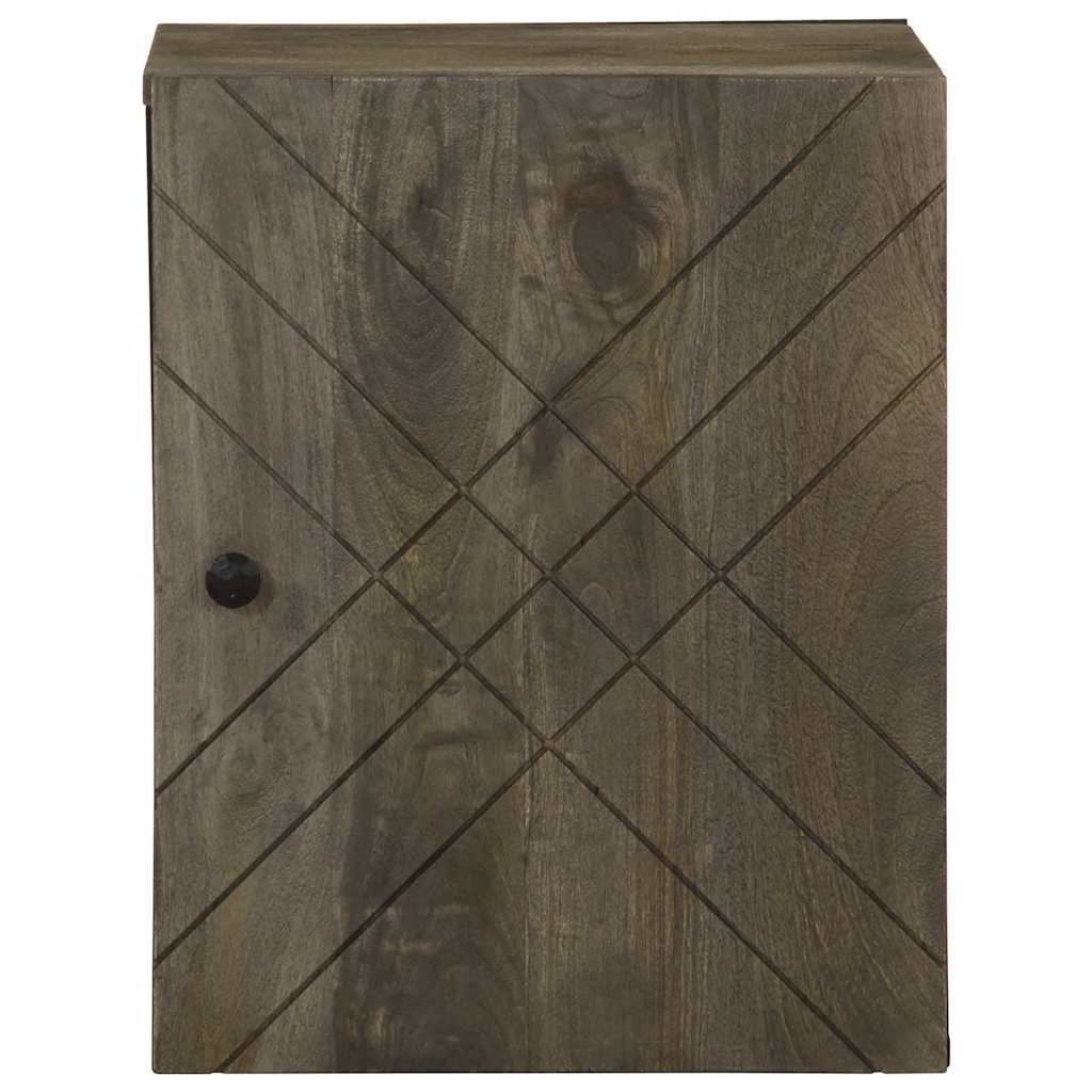 Szafka łazienkowa wisząca czarna 38x33x48 cm lite drewno mango - number 3.