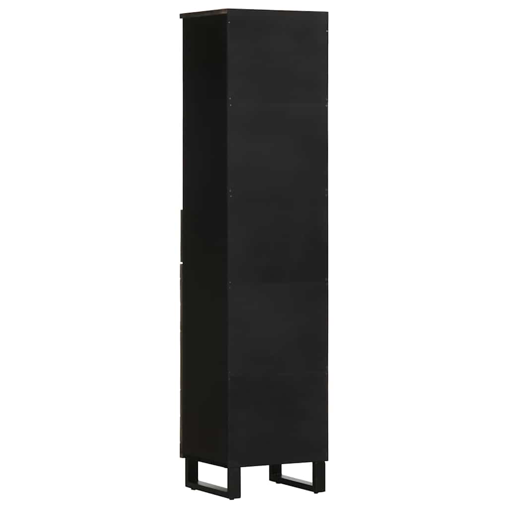 Szafka łazienkowa 38x33x160 cm lite drewno mango czarne - number 5.