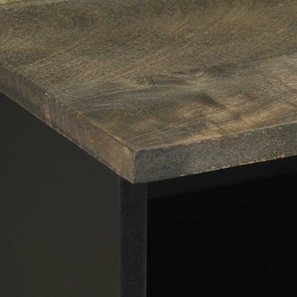 Noćni ormarić 40x33x46 cm puno mango drvo crno - 1 - number 6.