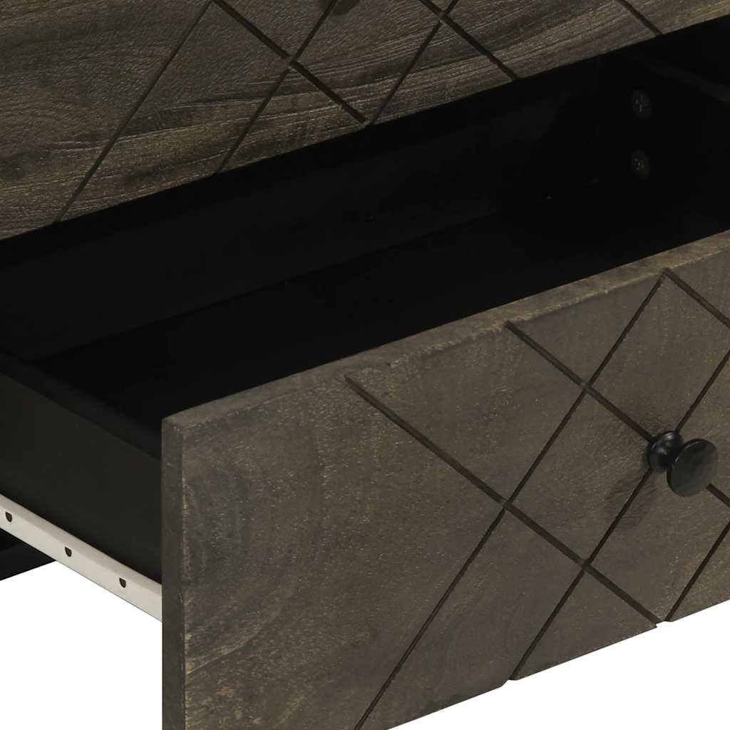 Noćni ormarić crni 50x33x62 cm puno mango drvo - ooo 1 - number 7.