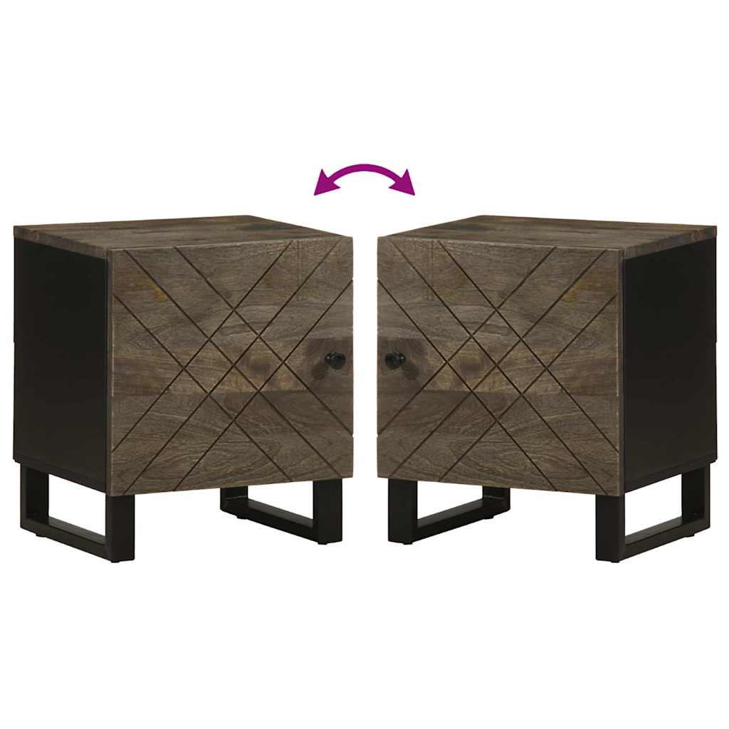 Noćni ormarići 2 kom. 40x33x46 cm masivno drvo manga crno - number 7.