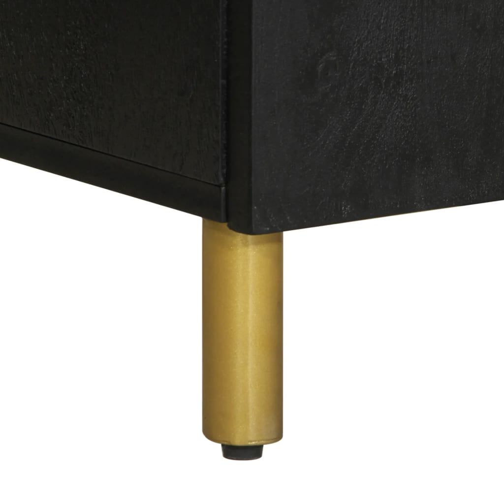 Szafka łazienkowa 38x33x160 cm lite drewno mango czarne - number 9.