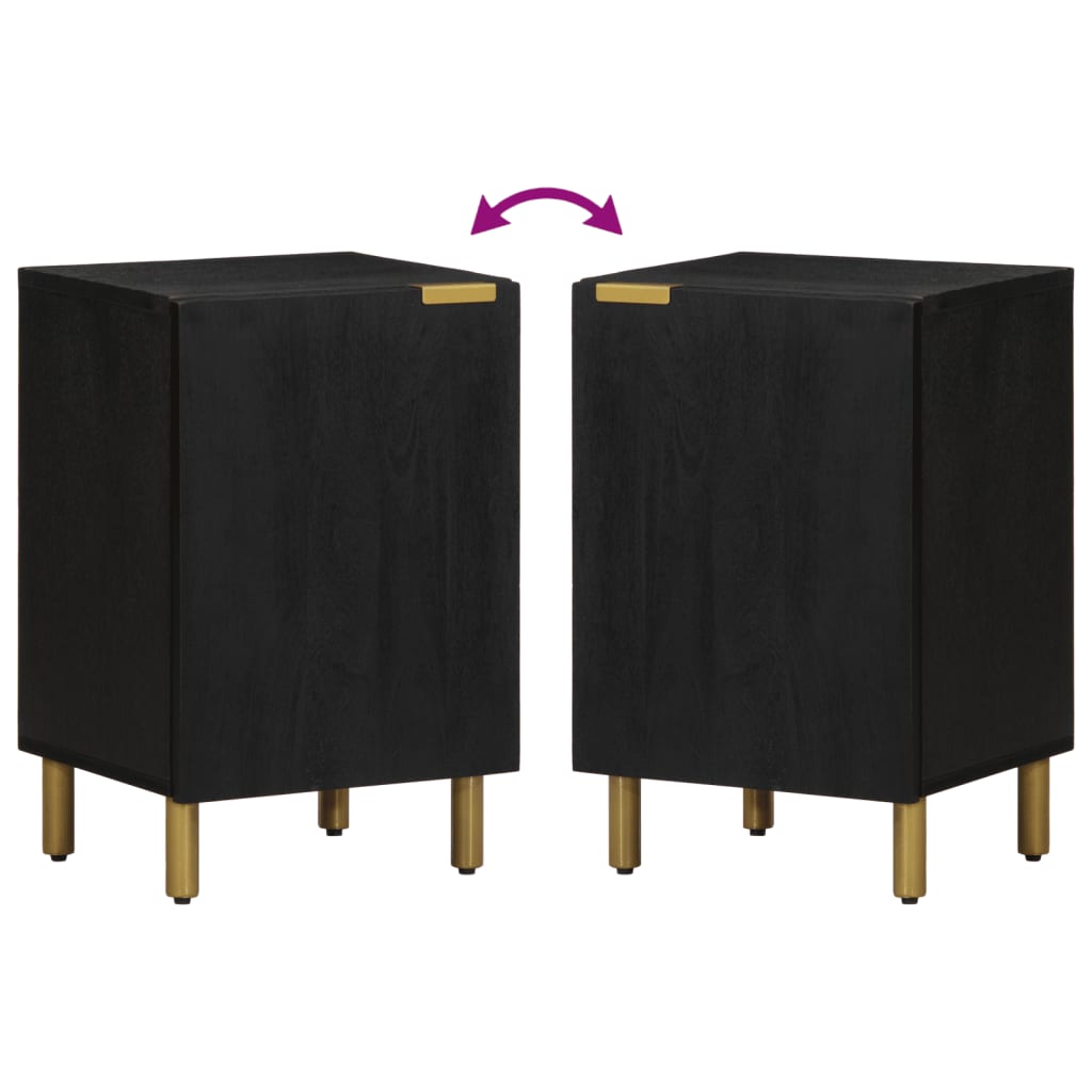 Szafka łazienkowa 38x33x48 cm drewno klejone czarne - number 6.