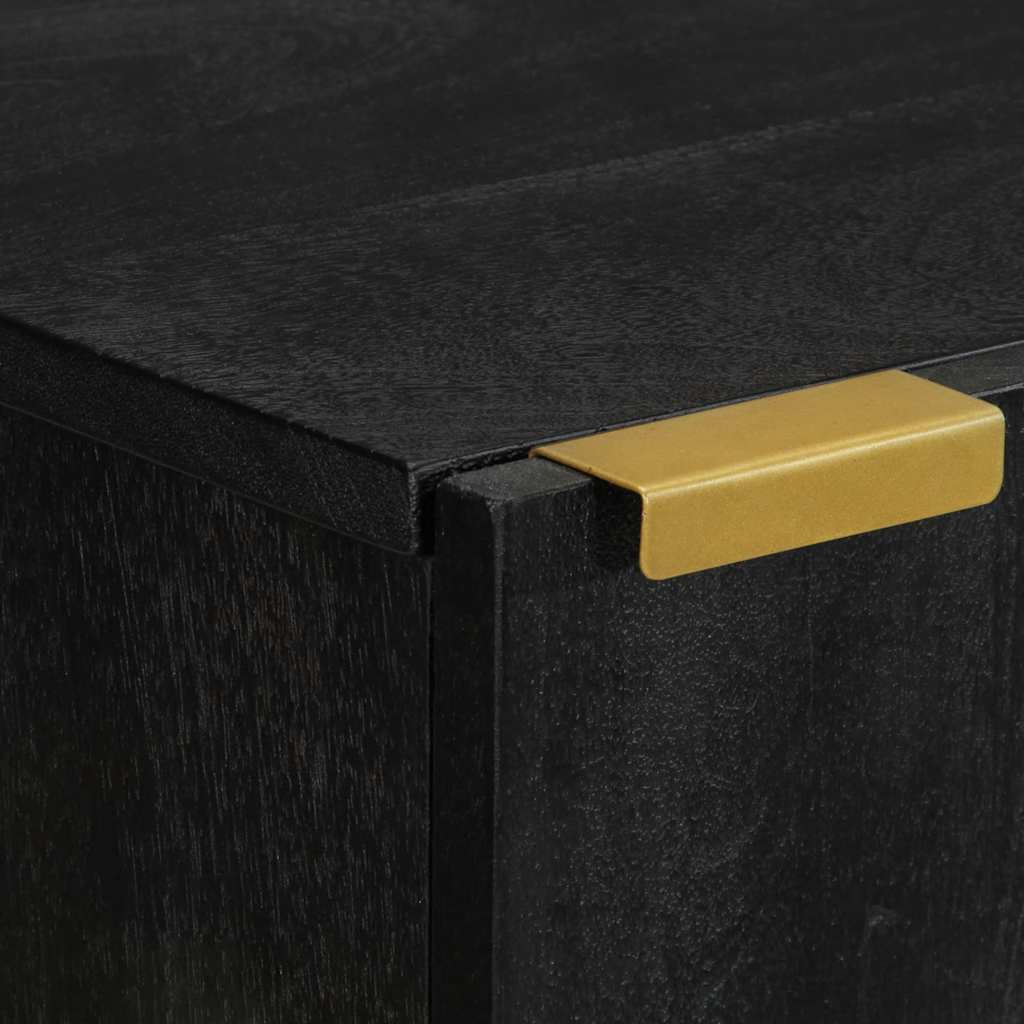 Szafka ścienna do łazienki 38x33x48 cm drewno klejone czarne - number 7.