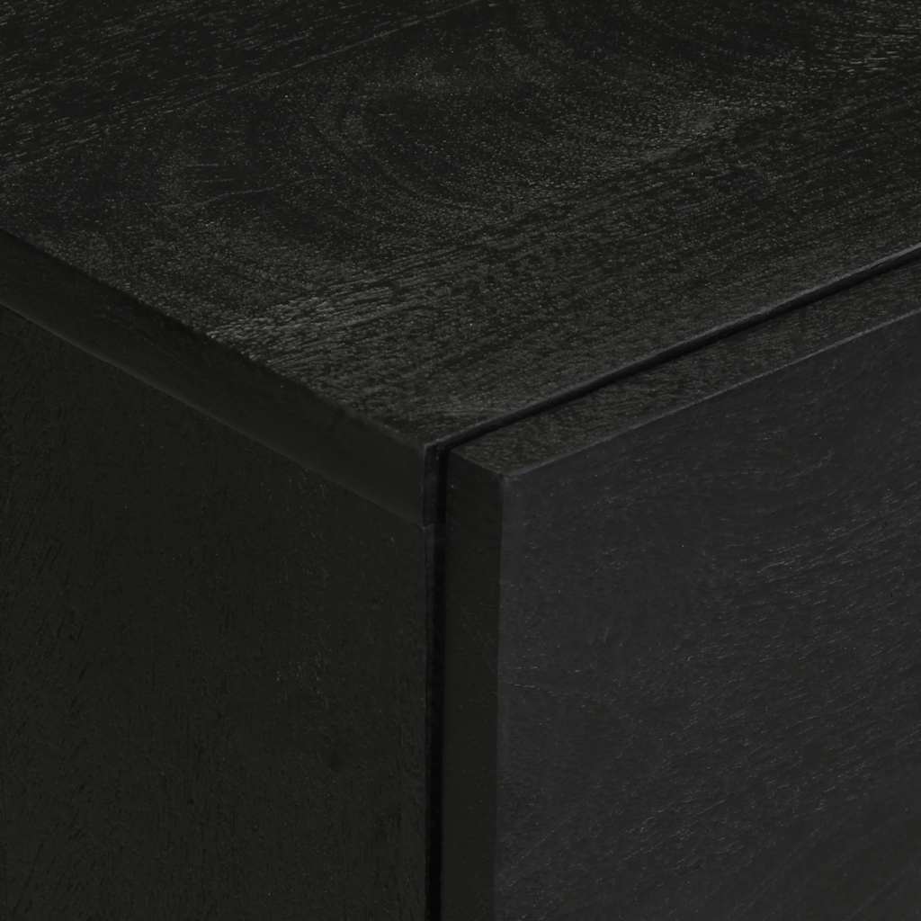 Noćni ormarić izrađeno drvo 50x33x62 cm - crno, izrađeno drvo masivno drvo mango mesing - number 6.