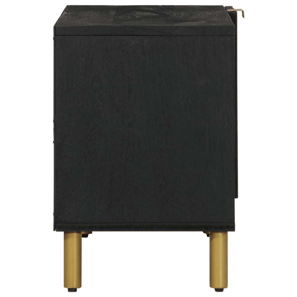 Tv-bord 80x33x46 cm konstrueret træ sort - 80 x 33 x 46 cm (l x b x h) - number 4.