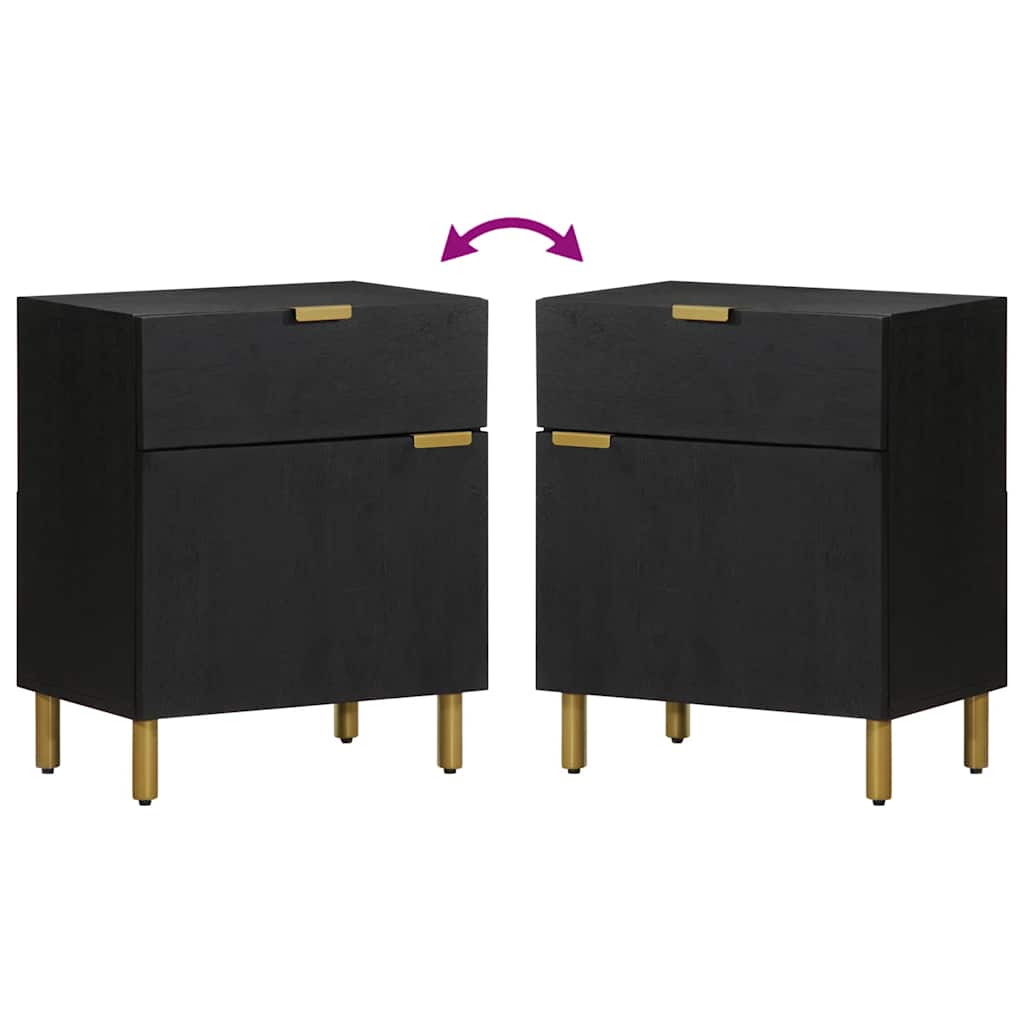 Noćni ormarić 50x33x60 cm izrađeno drvo crna - number 6.