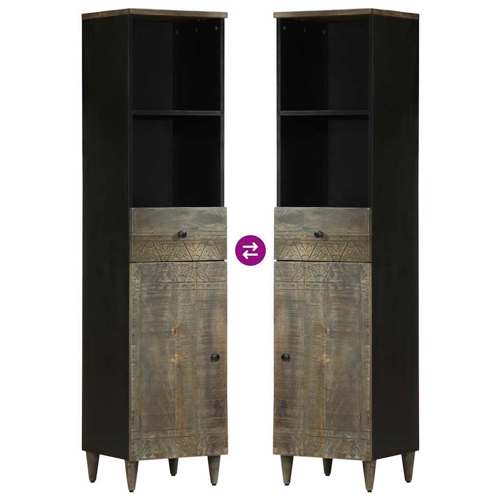 Szafka łazienkowa 38x33x160 cm lite drewno mango - number 10.