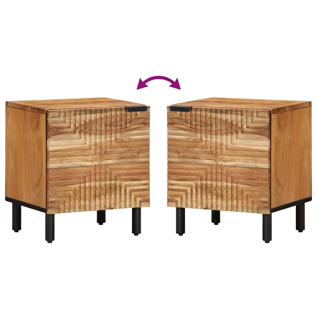 Sengebord 40x33x46 cm massivt akacietræ - number 6.