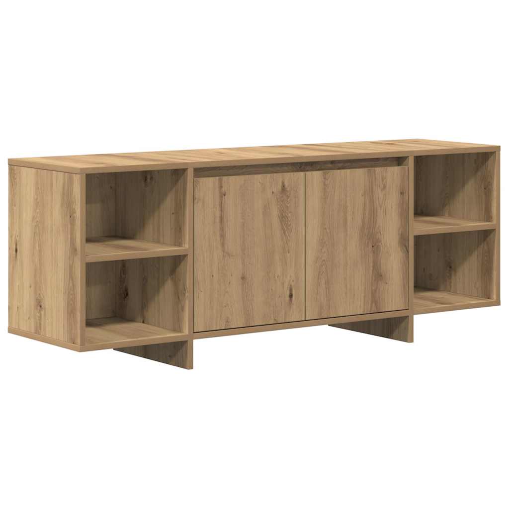 Tv table 130x35x50 cm engineered wood artificial oak - artisan oak, 1 - number 2.