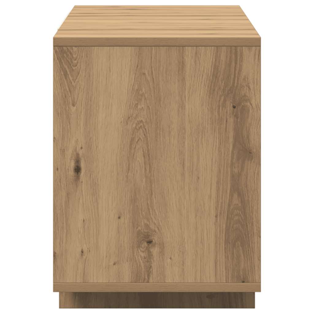 Tv table 130x35x50 cm engineered wood artificial oak - artisan oak, 1 - number 6.