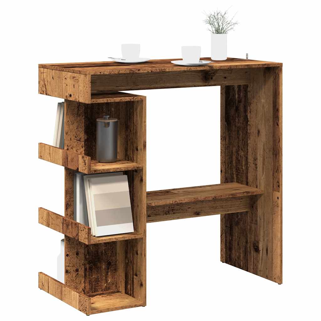 Barbord m. stativ 100x48x101,5 cm antikt træ - gammelt træ, 1 - number 1.