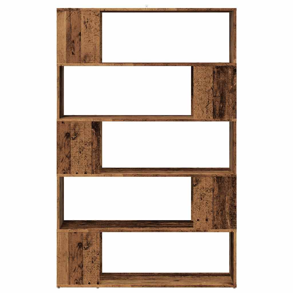 Bogreol/rumdeler 100x24x155 cm gammelt trælook - number 4.