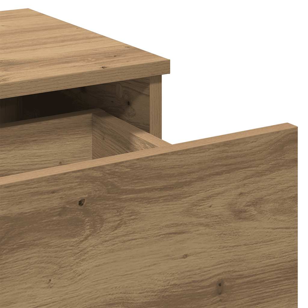 Stolik nocny 40x35x65 cm drewno klejone sztuczny dąb - dąb rzemieślniczy, 1 - number 8.