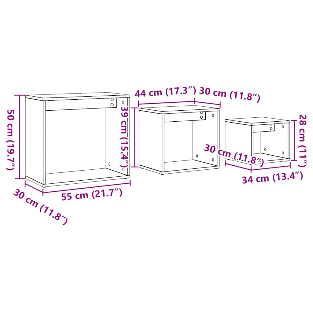 Depozitni stolovi kom. izrađeno drvo umjetni hrast - obrtnički hrast, 3 - number 10.