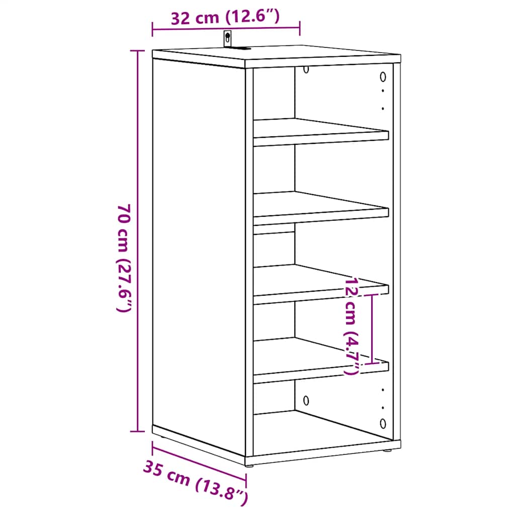 Ormarići za cipele kom. 32x35x70 cm obrađeno drvo umjetni hrast - obrtnički hrast, 2, 1 - number 12.