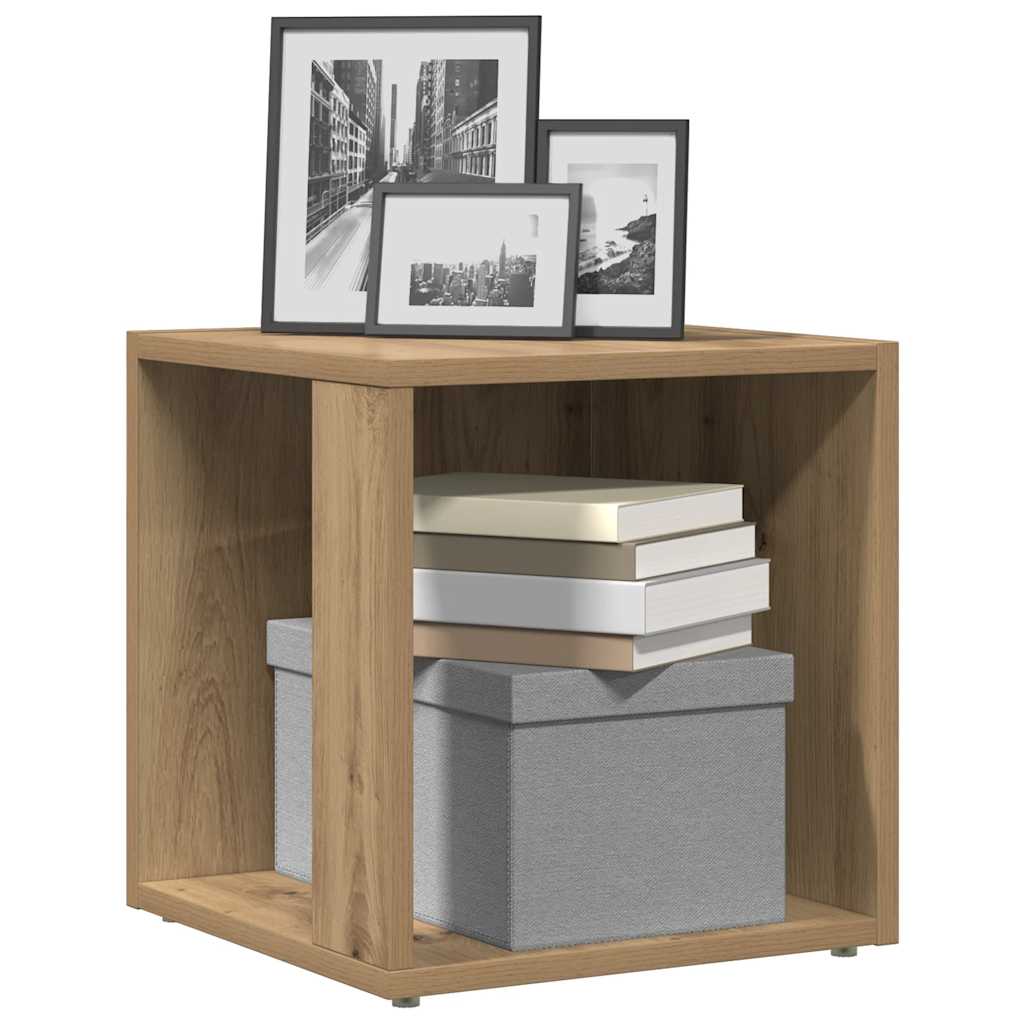 Stolik pomocniczy 33x33x34 cm drewno klejone sztuczny dąb - dąb rzemieślniczy, 1 - number 1.